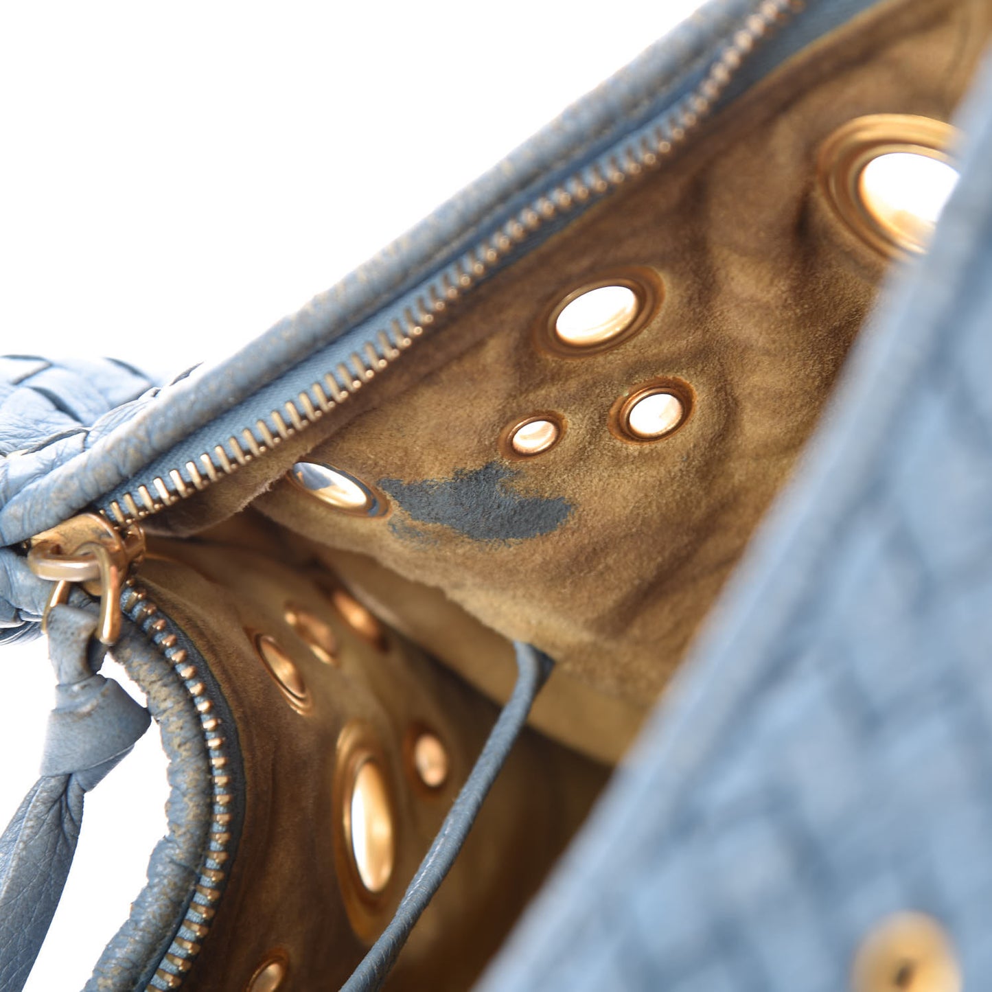 Nappa Intrecciato Grommet Large Veneta Hobo Blue