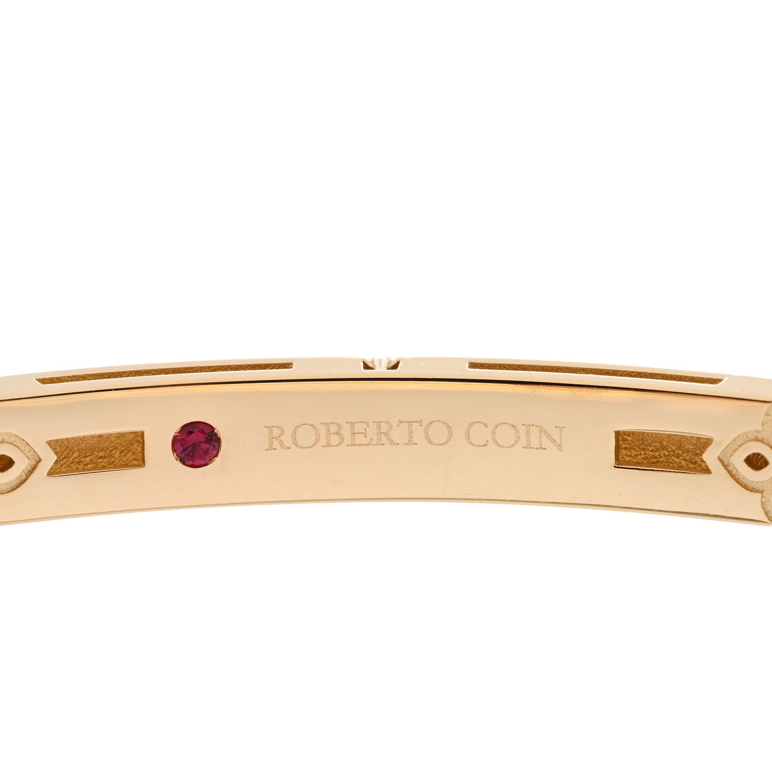 Roberto Coin 18K Yellow Gold Narrow Love in Verona Bangle Bracelet 3 of 3