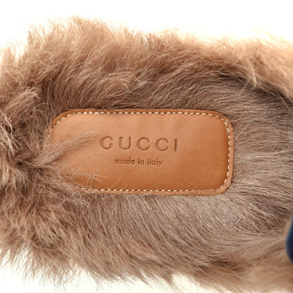 Gucci Malaga Kid Fur Womens Princetown Slippers 39 Blue Agata 7 of 7