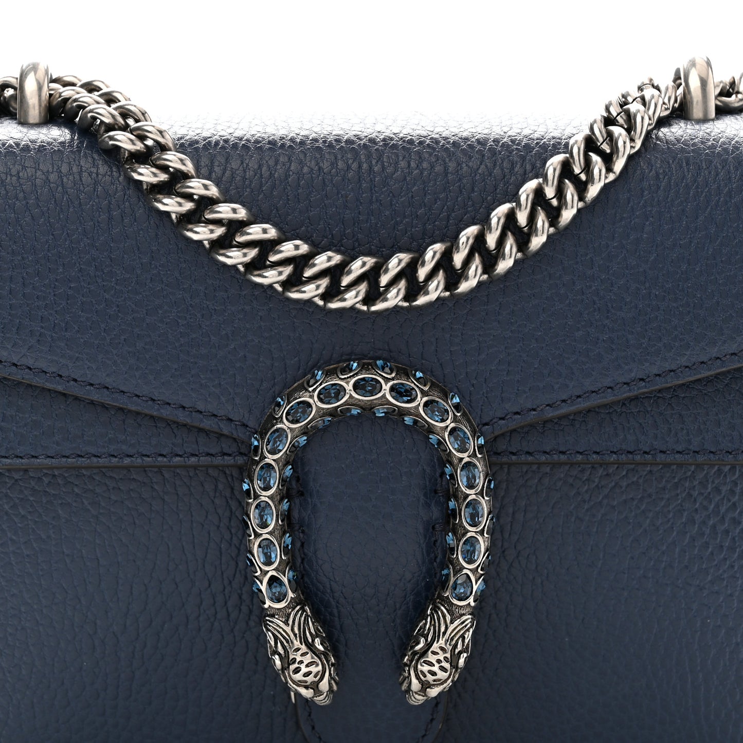 Dollar Calfskin Crystal Mini Dionysus Shoulder Bag Blue Agata Montana Sapphire