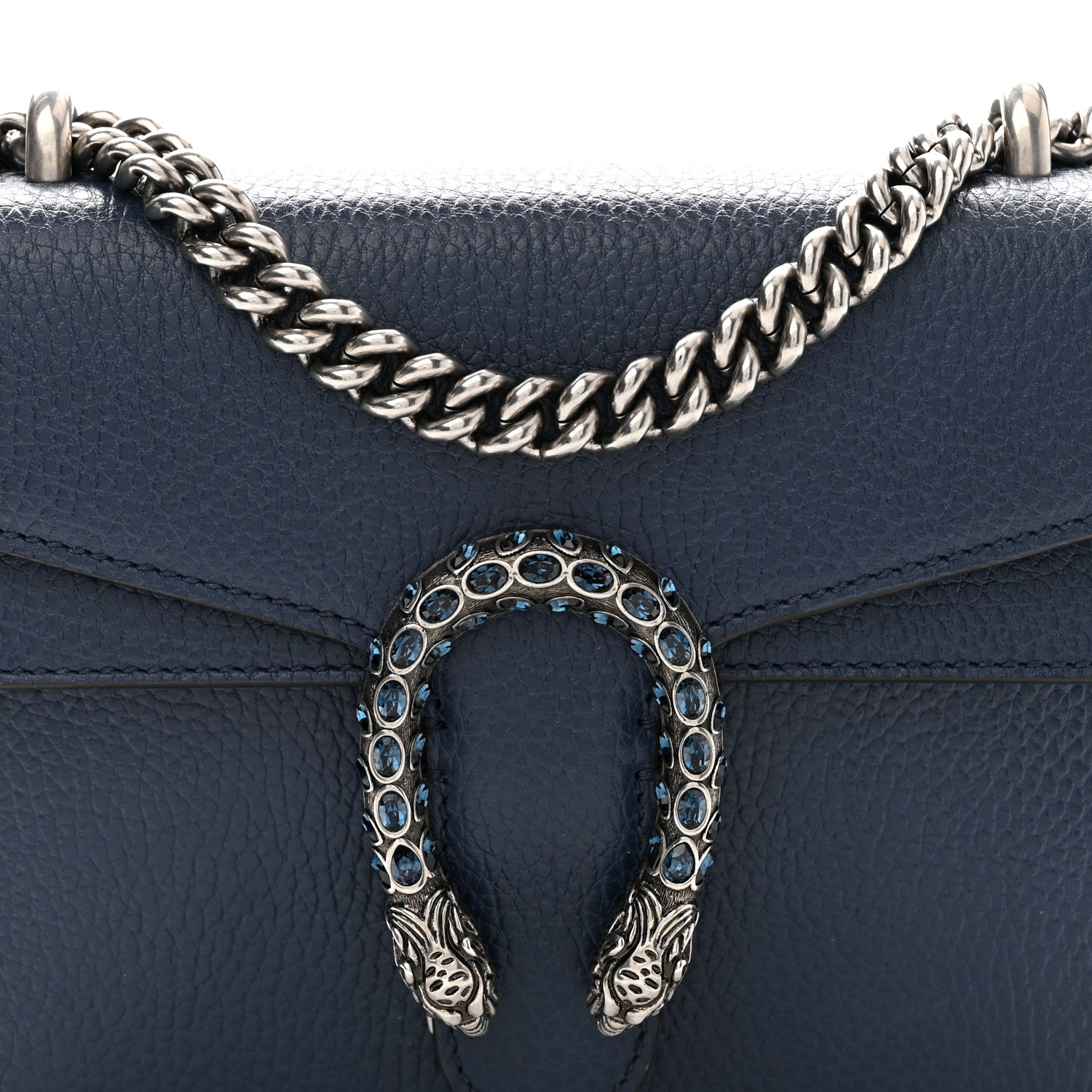 Gucci Dollar Calfskin Crystal Mini Dionysus Shoulder Bag Blue Agata Montana Sapphire 8 of 11