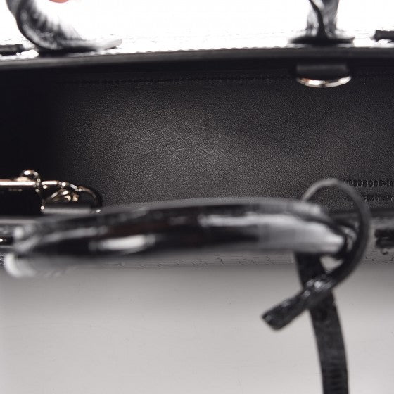 Saint Laurent Calfskin Crocodile Embossed Nano Sac De Jour Black 5 of 8