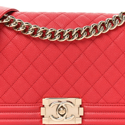 Chanel Caviar Quilted Medium Boy Flap Red 8 of 10