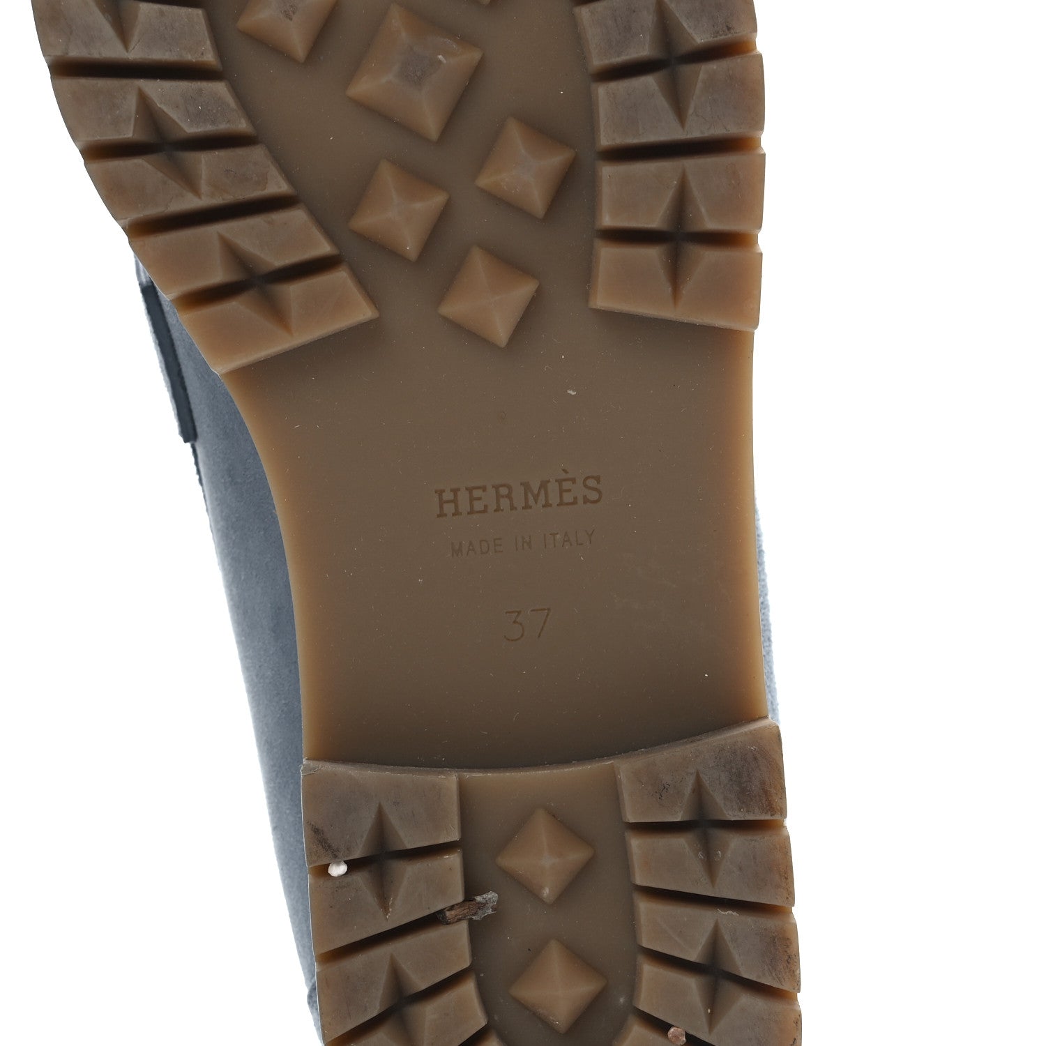 Hermes Suede Goatskin Womens Faubourg Loafers 37 Bleu Pinede 6 of 9