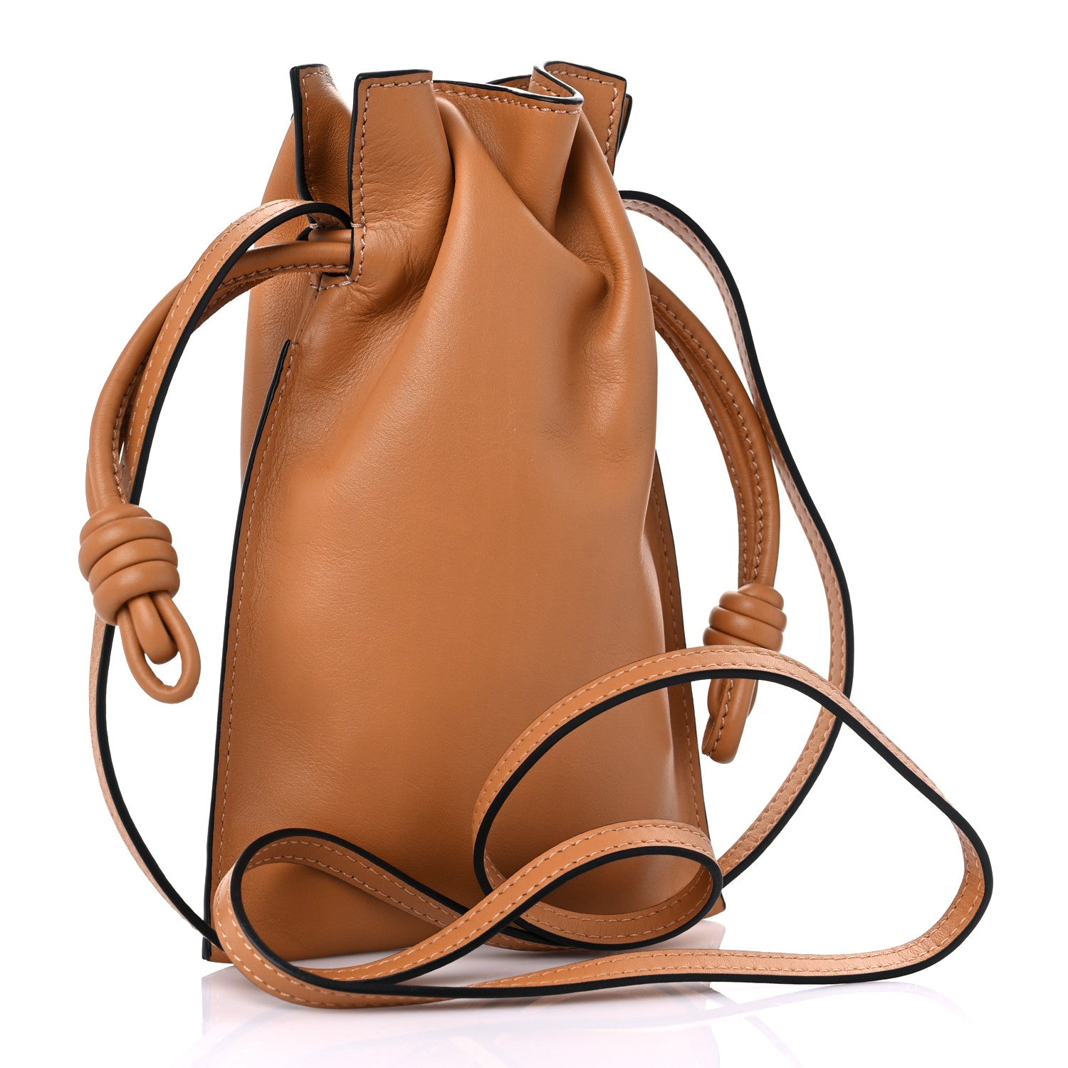 Loewe Calfskin Mini Drawstring Flamenco Knot Crossbody Bag Warm Desert 3 of 10