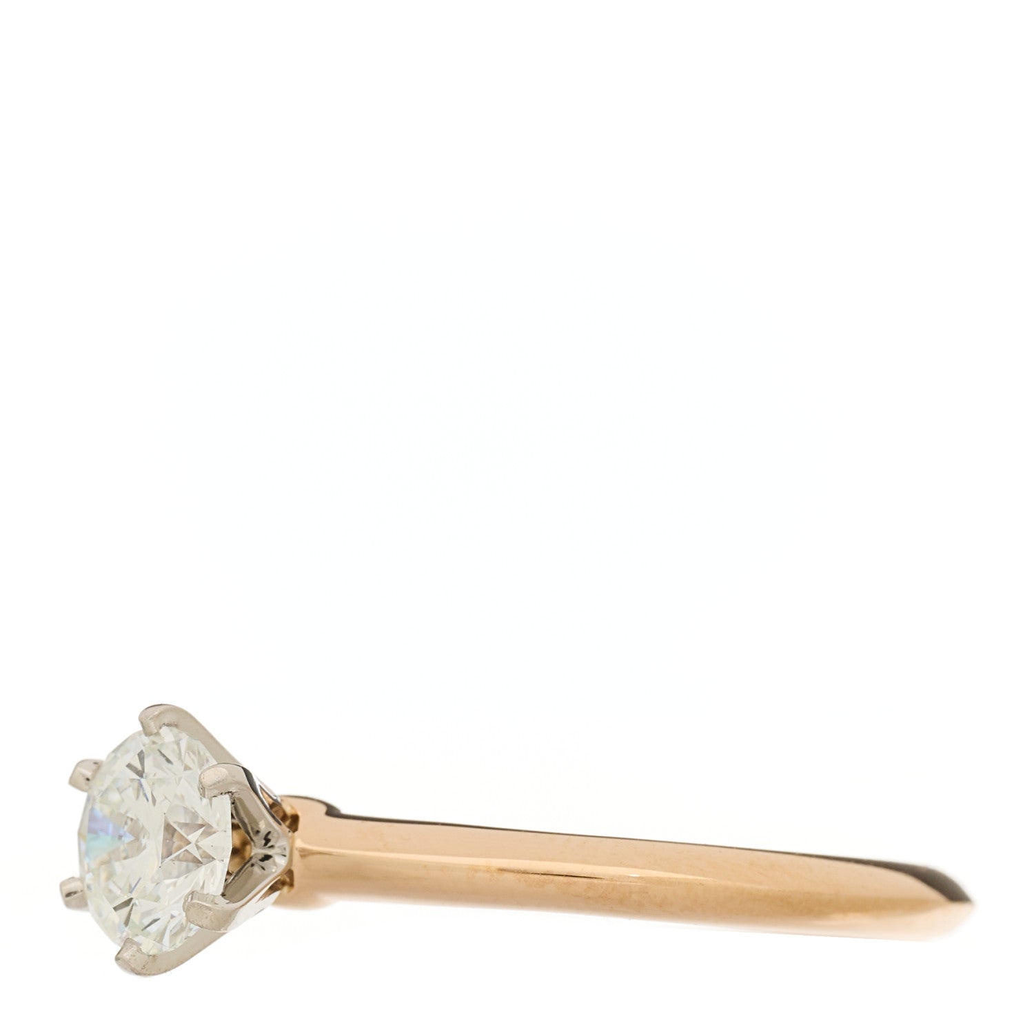 Tiffany Platinum 18K Rose Gold Diamond .82ct Solitaire Engagement Ring 54 7 3 of 7