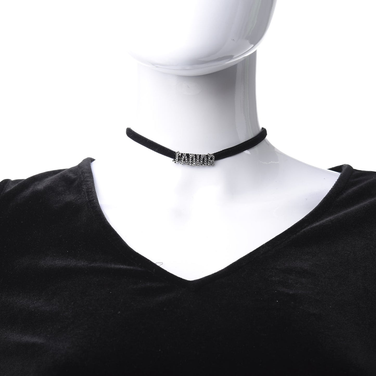 Velvet Crystal J’Adior Choker Necklace Black