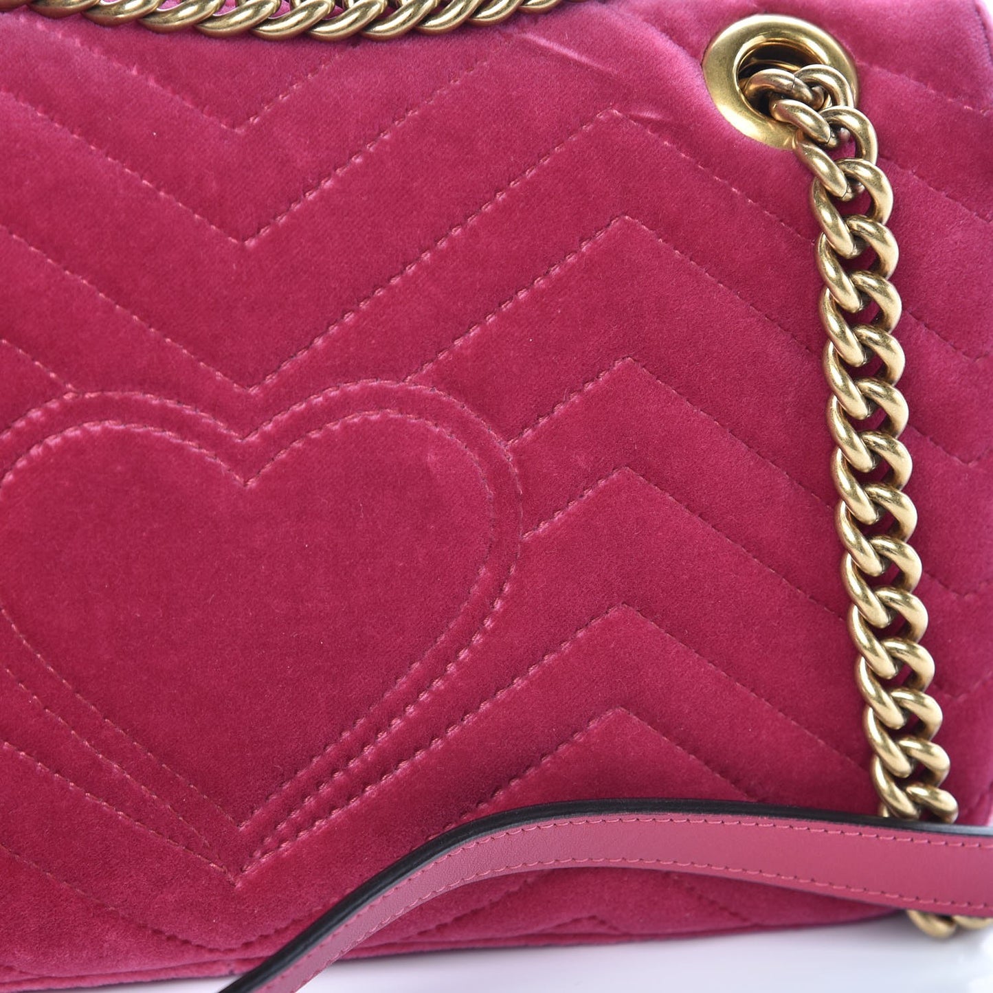Velvet Matelasse Small GG Marmont Shoulder Bag Light Raspberry Rose
