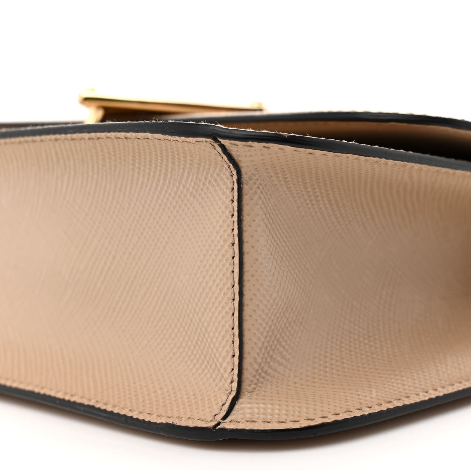 Prada Saffiano Cuir Triangle Embleme Flap Shoulder Bag Sabbia 9 of 11