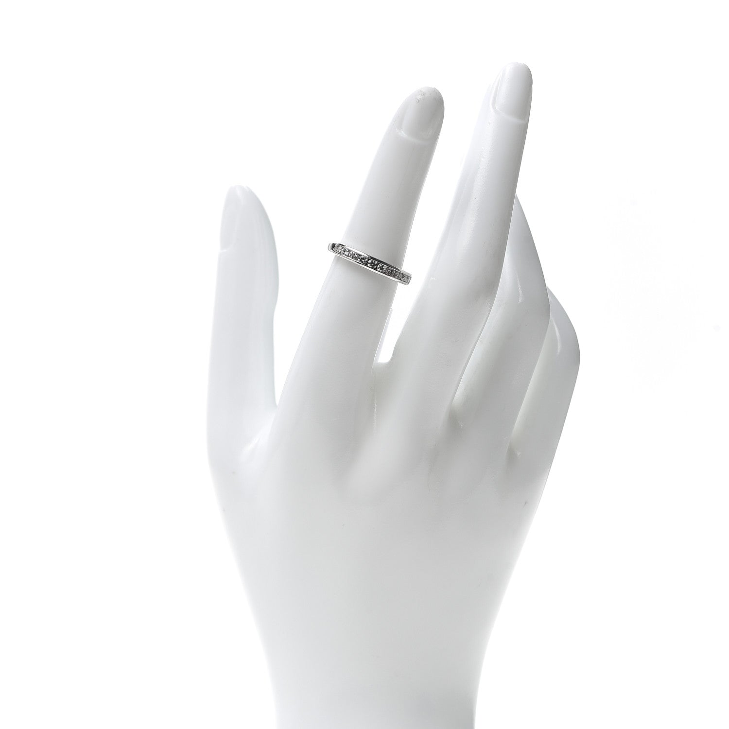 Tiffany Platinum Diamond 3mm Half Circle Wedding Band Ring 52 6 2 of 6