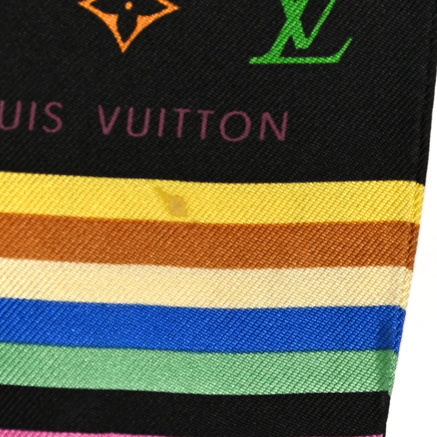 Silk Monogram Multicolor Bandeau Black