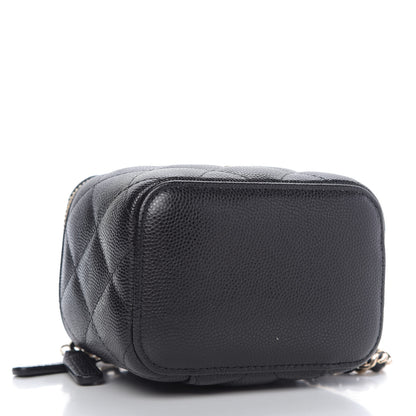Chanel Caviar Quilted Mini Pearl On Top Vanity Case With Chain Black 7 of 18
