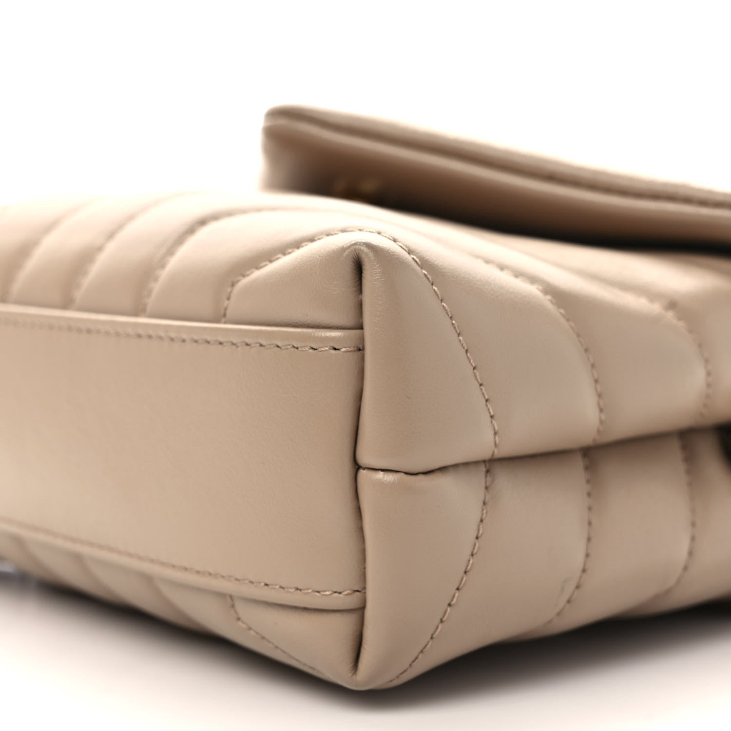 Saint Laurent Calfskin Y Quilted Monogram Toy Loulou Crossbody Bag Latte 9 of 9