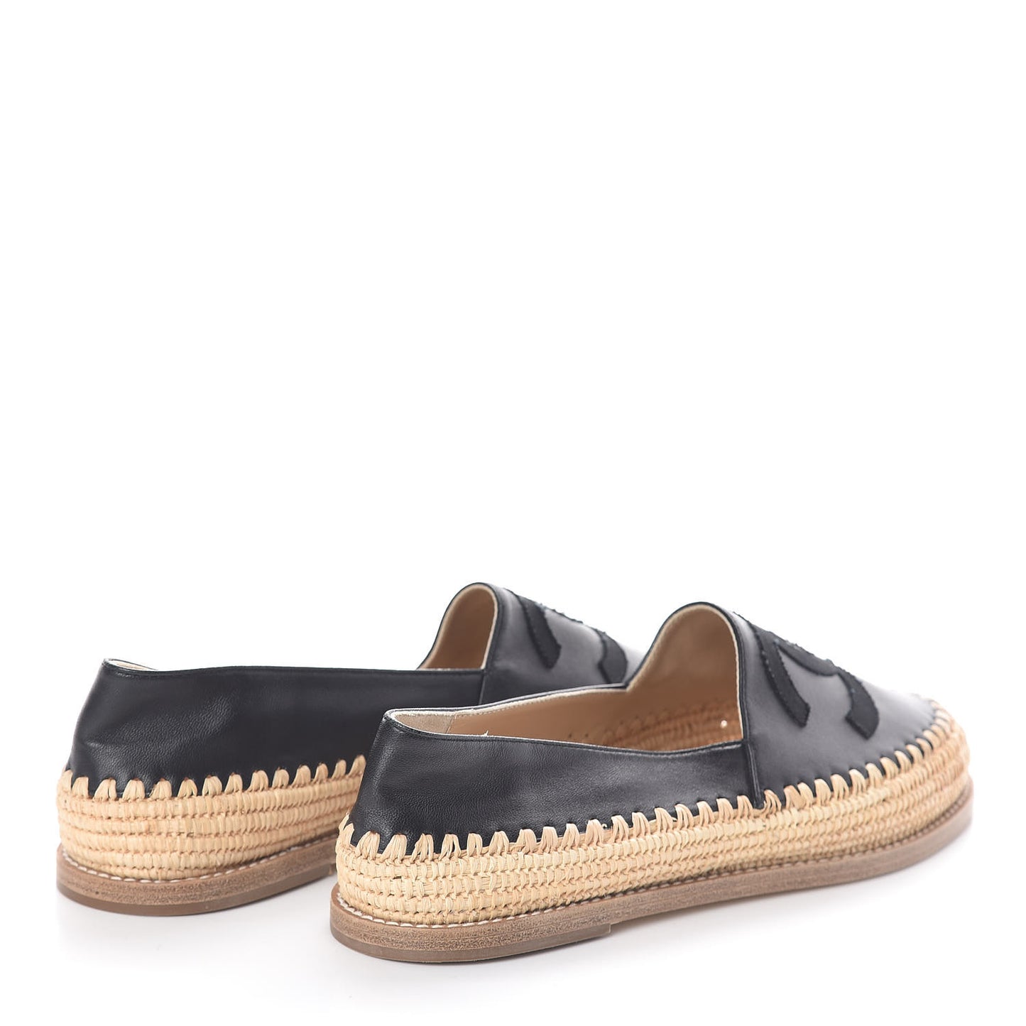 Lambskin Grosgrain CC Espadrilles 38 Black