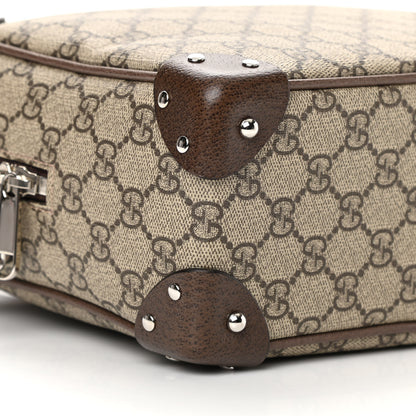 Gucci GG Supreme Monogram Textured Calfskin Square Messenger Bag Beige Ebony New Acero 9 of 11