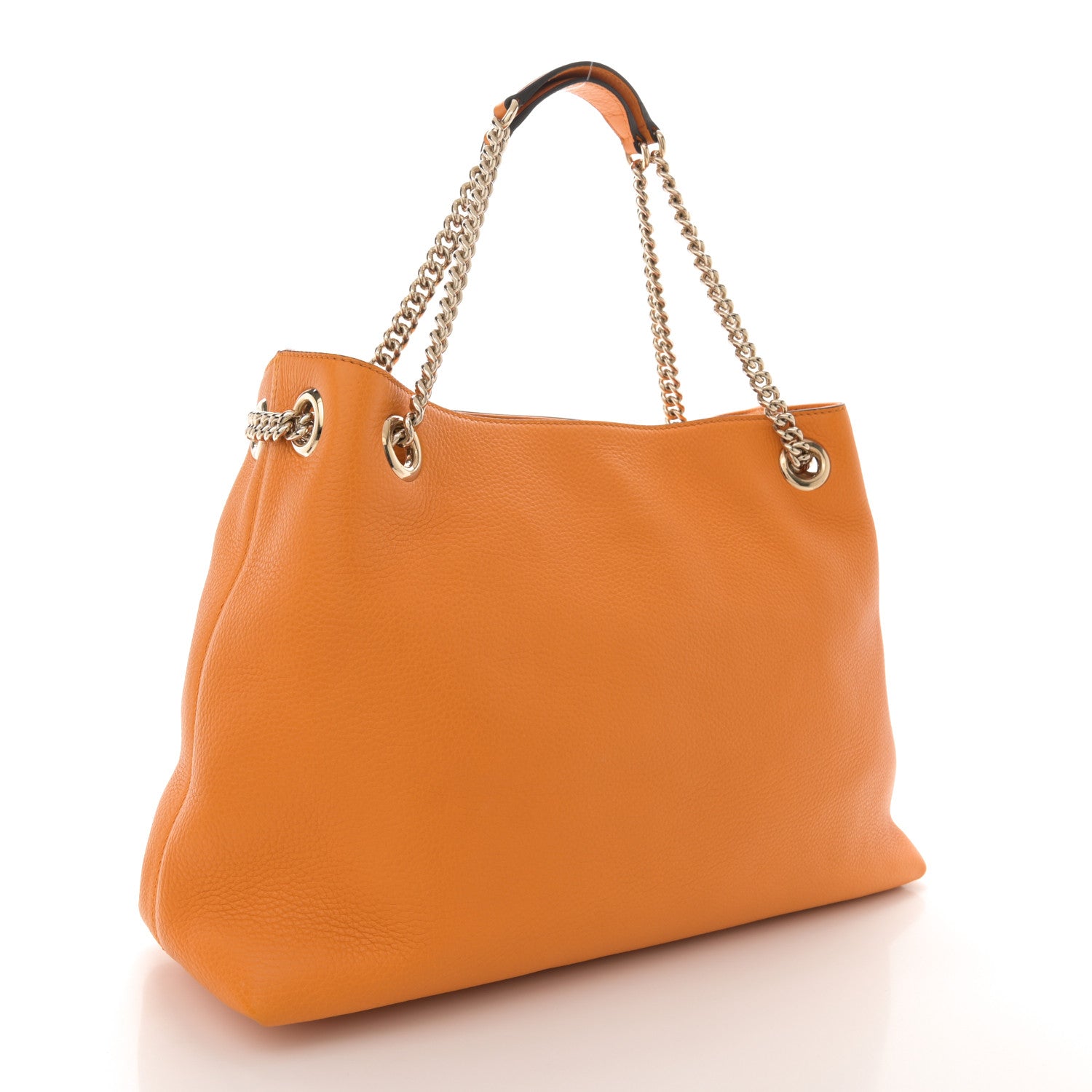 Gucci Pebbled Calfskin Medium Soho Chain Shoulder Bag Curcuma 3 of 10