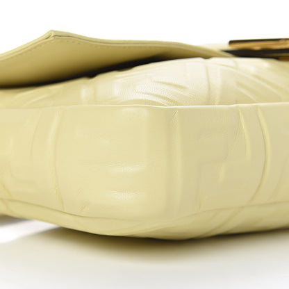 Fendi Nappa FF 1974 Embossed Large Baguette Banana 12 of 18