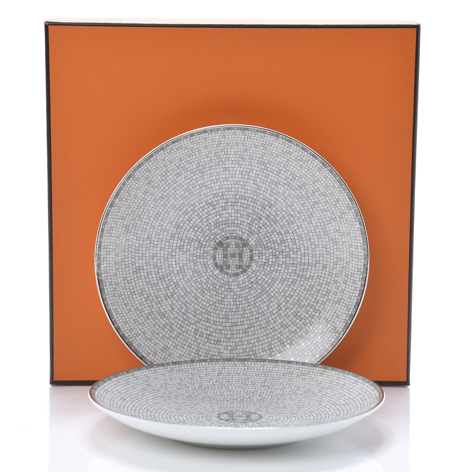 Hermes Porcelain Mosaique Au 24 Bread And Butter Plate Set of 2 6 of 6