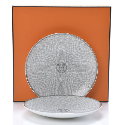 Hermes Porcelain Mosaique Au 24 Bread And Butter Plate Set of 2 6 of 6