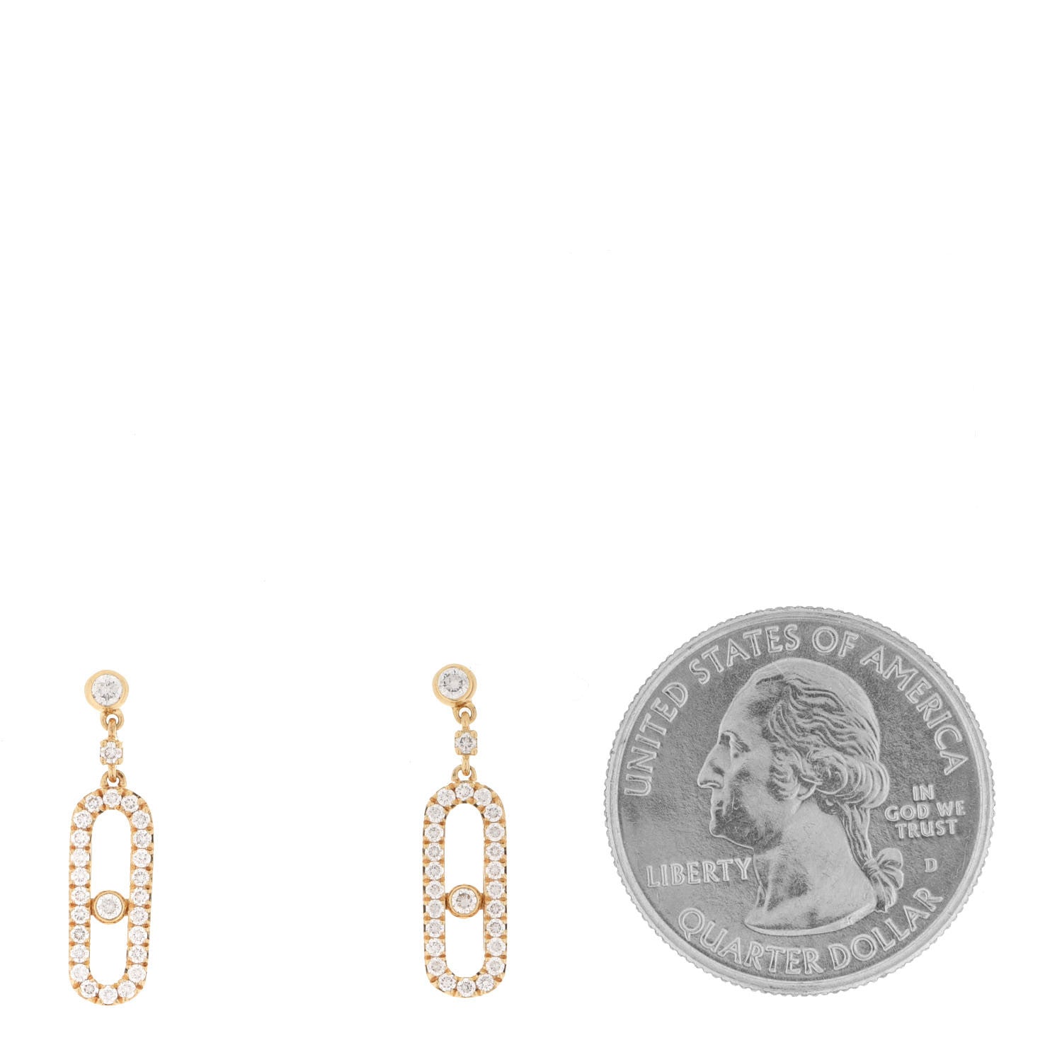Messika 18K Yellow Gold Diamond Move Uno Stud Earrings 2 of 4