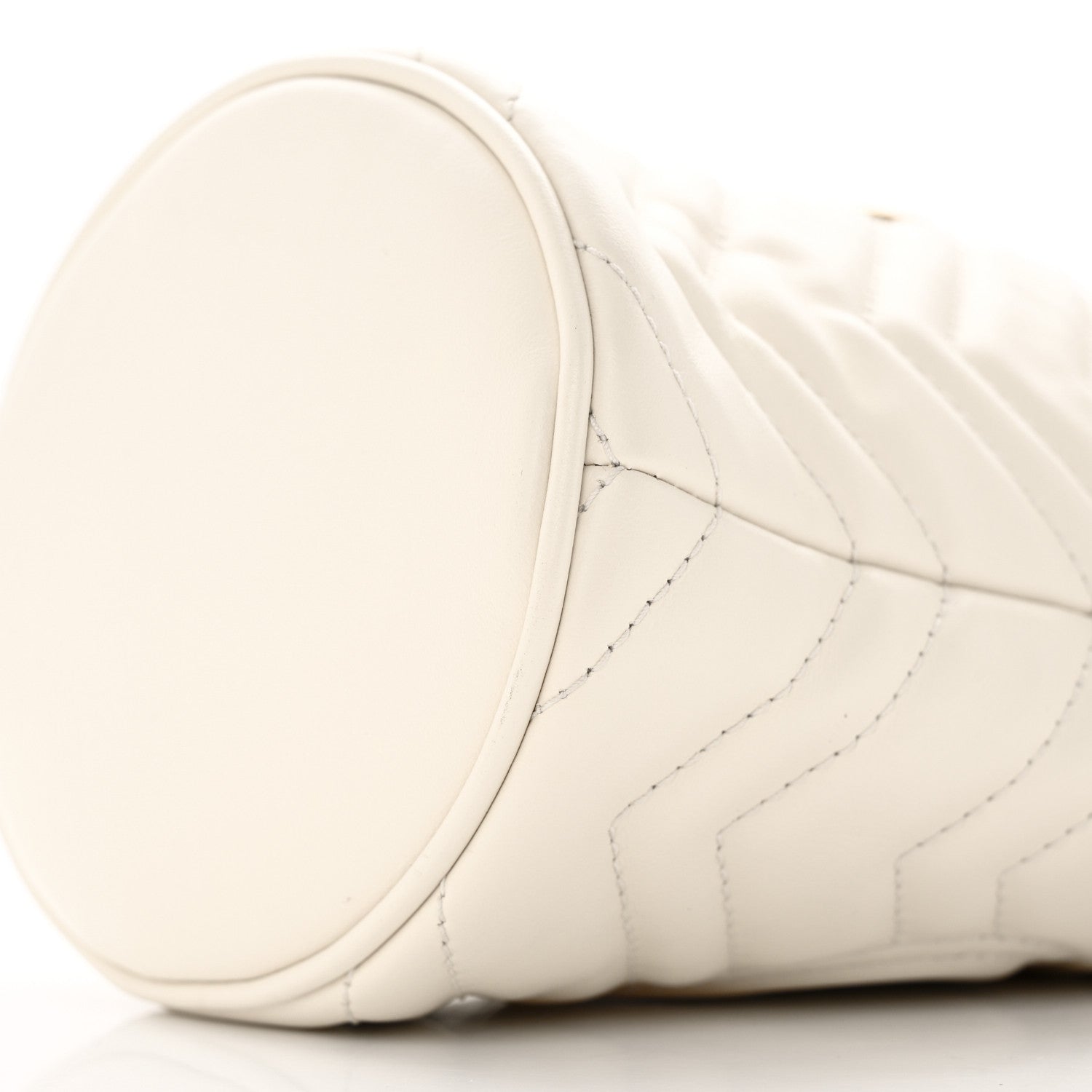 Gucci Calfskin Matelasse Mini GG Marmont 2.0 Bucket Bag White 10 of 13