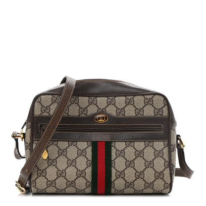 Gucci GG Supreme Monogram Web Crossbody Bag Brown 1 of 11