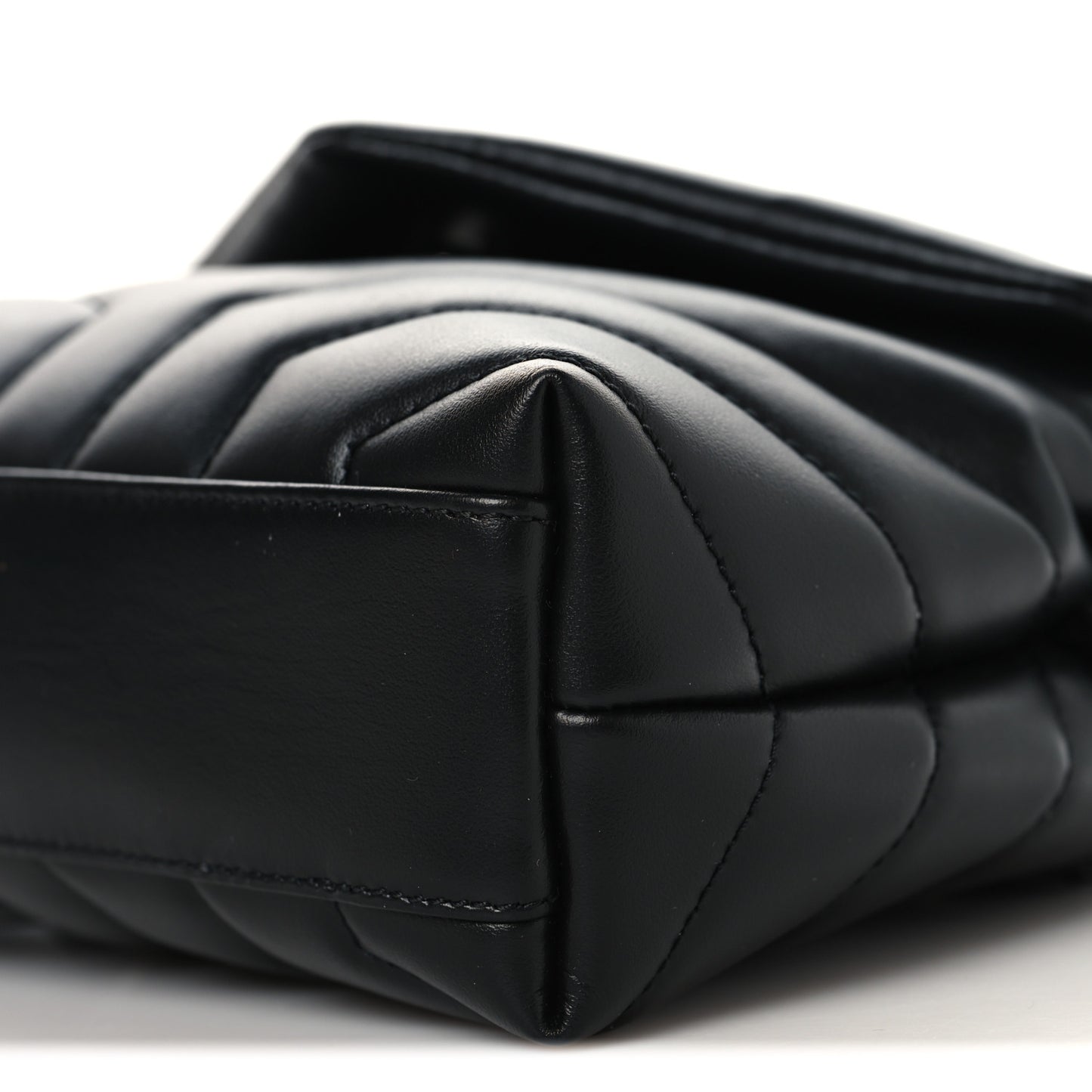 Calfskin Y Quilted Monogram Monochrome Toy Loulou Crossbody Bag Black