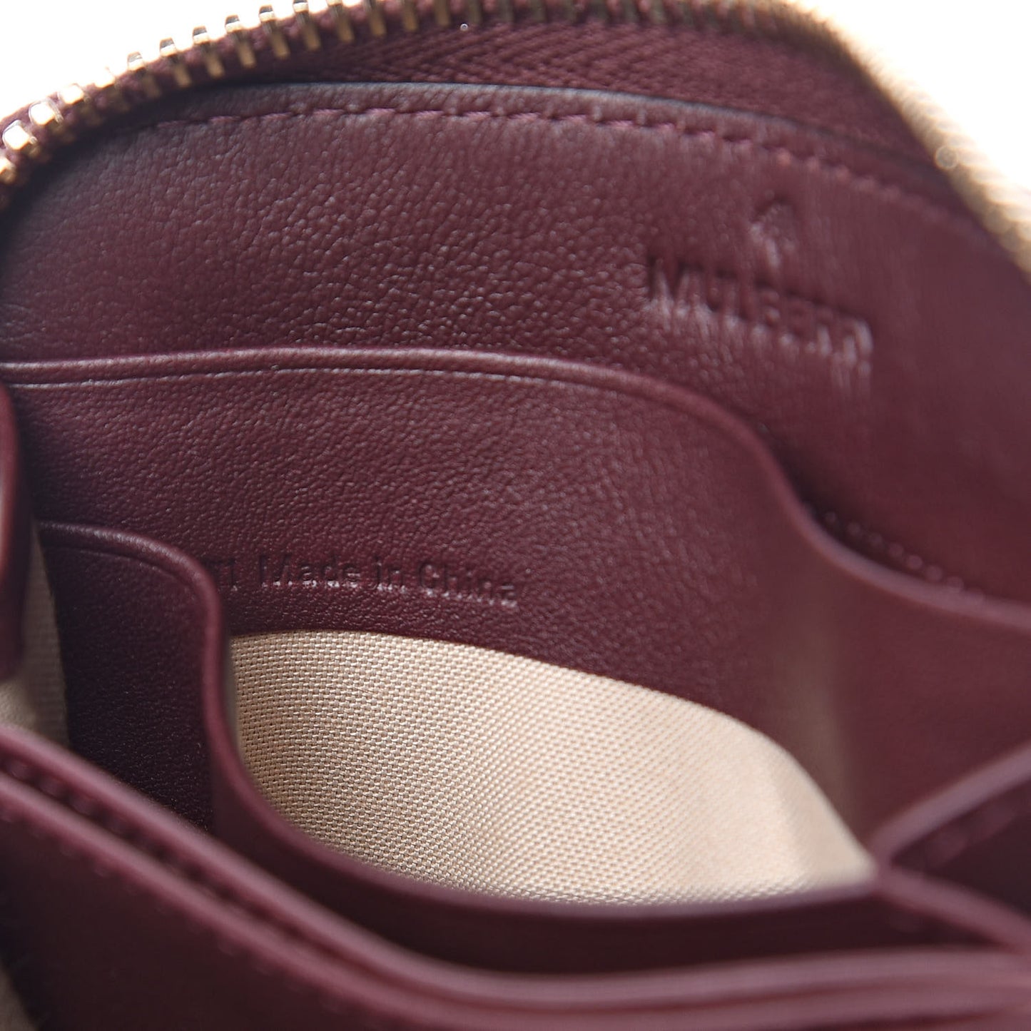Silky Calf Cara Delevigne Zip Around Small Wallet Oxblood