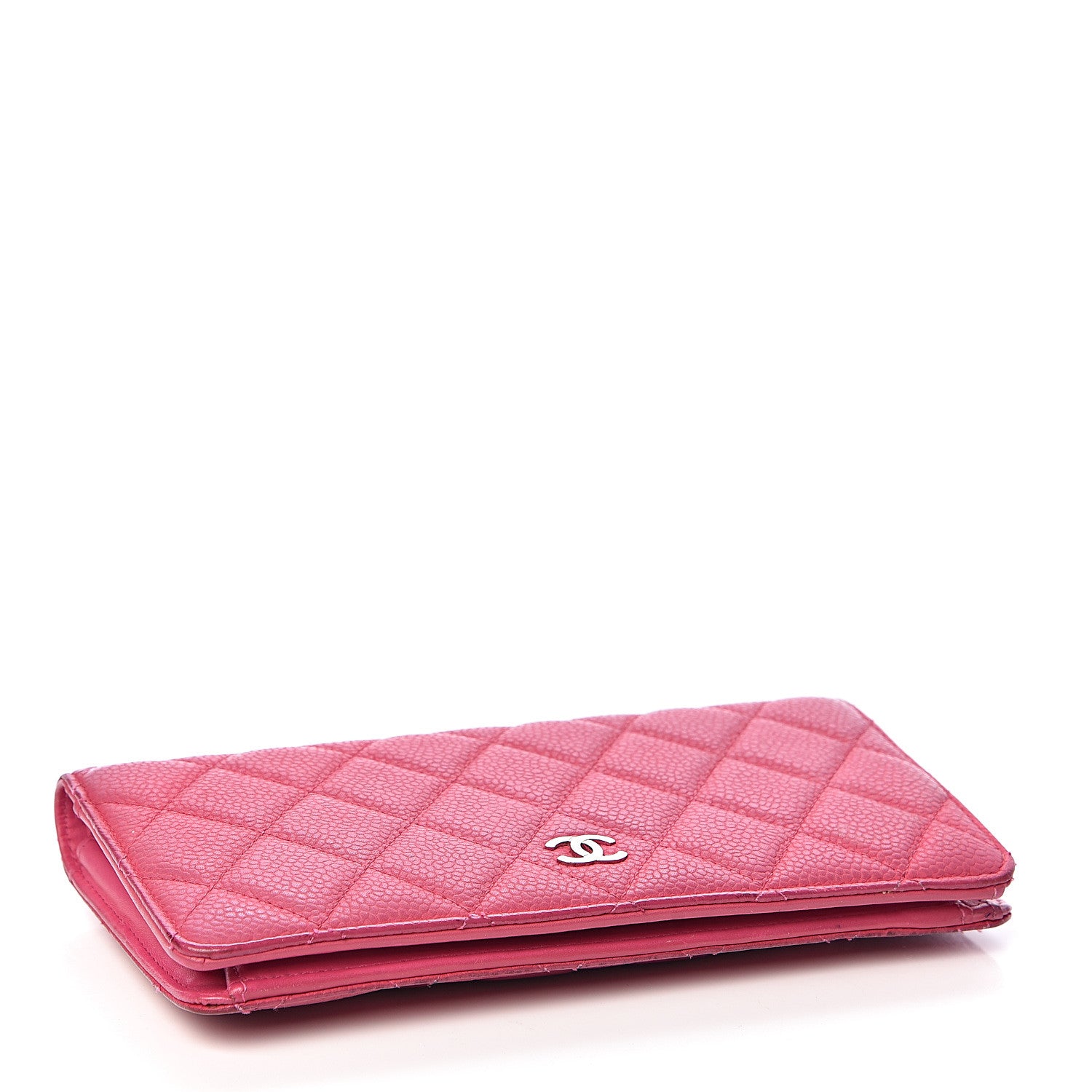 Chanel Iridescent Caviar Quilted Yen Wallet Pink 4 of 10