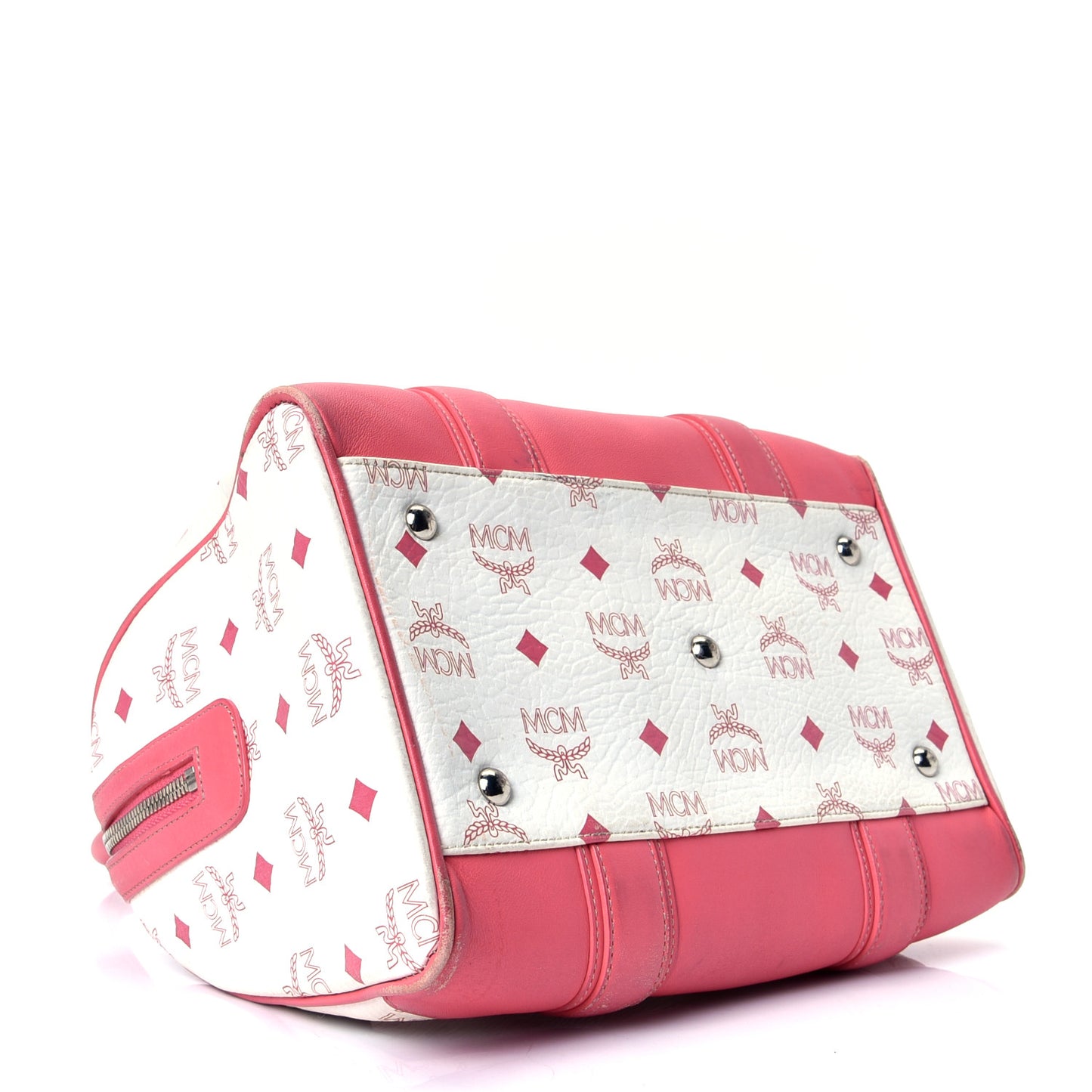 Visetos Small Boston Bag Pink White