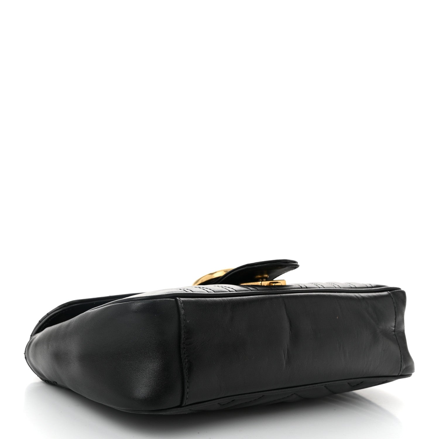 Gucci Calfskin Matelasse Small GG Marmont Shoulder Bag Black 4 of 11
