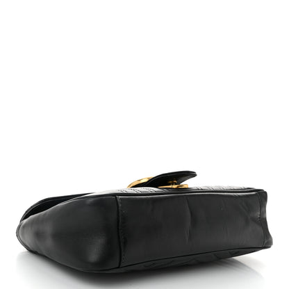 Gucci Calfskin Matelasse Small GG Marmont Shoulder Bag Black 4 of 11