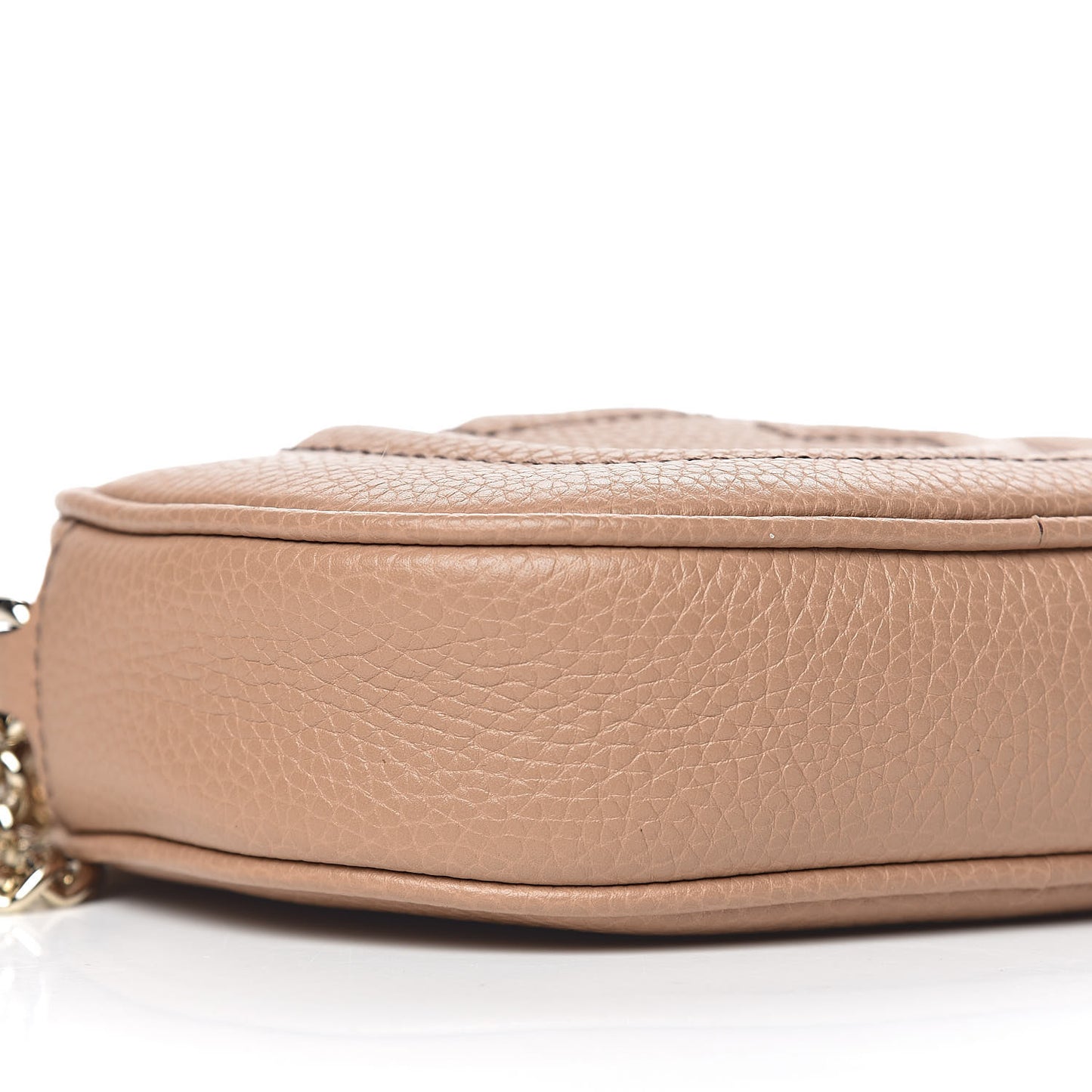 Pebbled Calfskin Mini Soho Chain Bag Camelia
