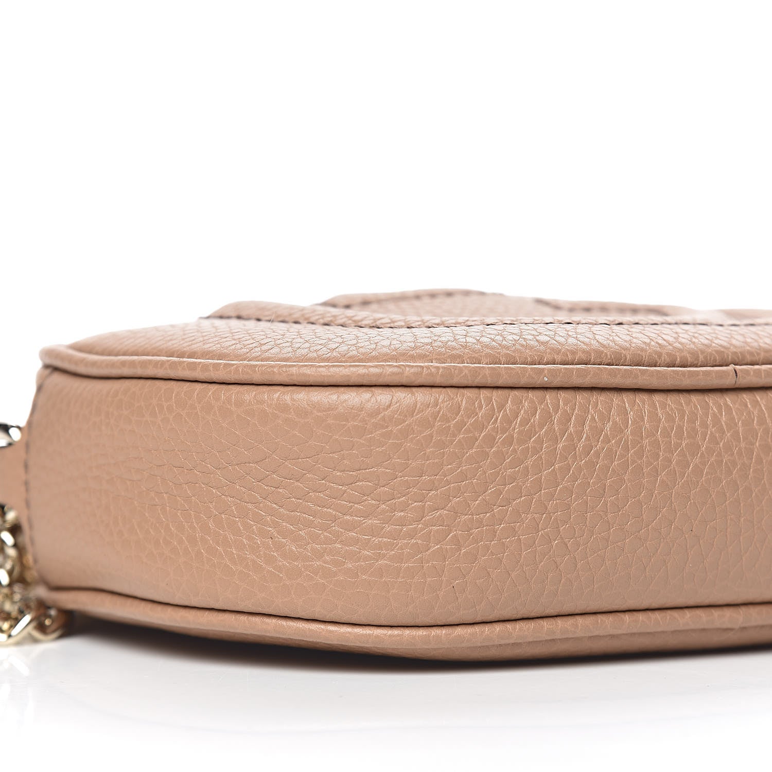 Gucci Pebbled Calfskin Mini Soho Chain Bag Camelia 8 of 10