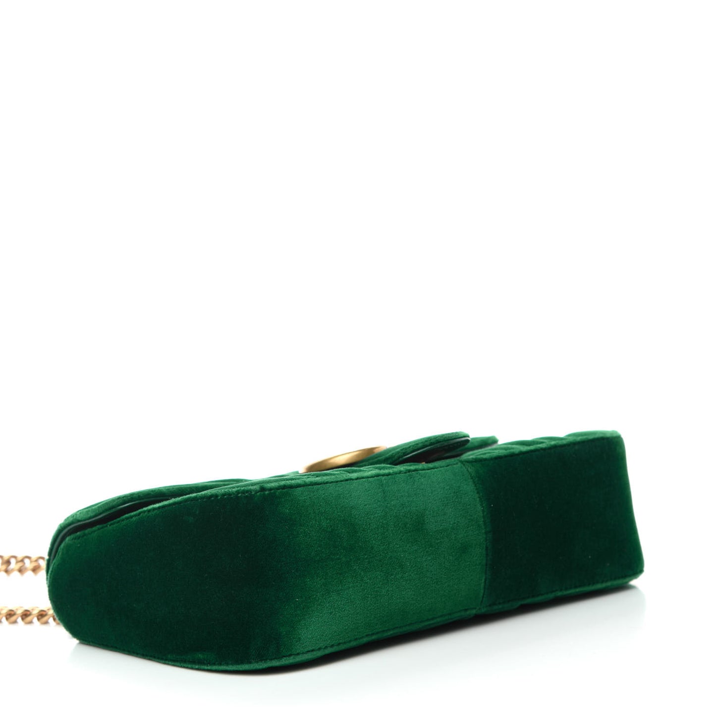 Velvet Matelasse Small GG Marmont Shoulder Bag Emerald