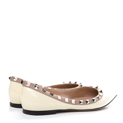 Valentino Garavani Patent Rockstud Ballerina Flats 35.5 Ivory Poudre 4 of 11