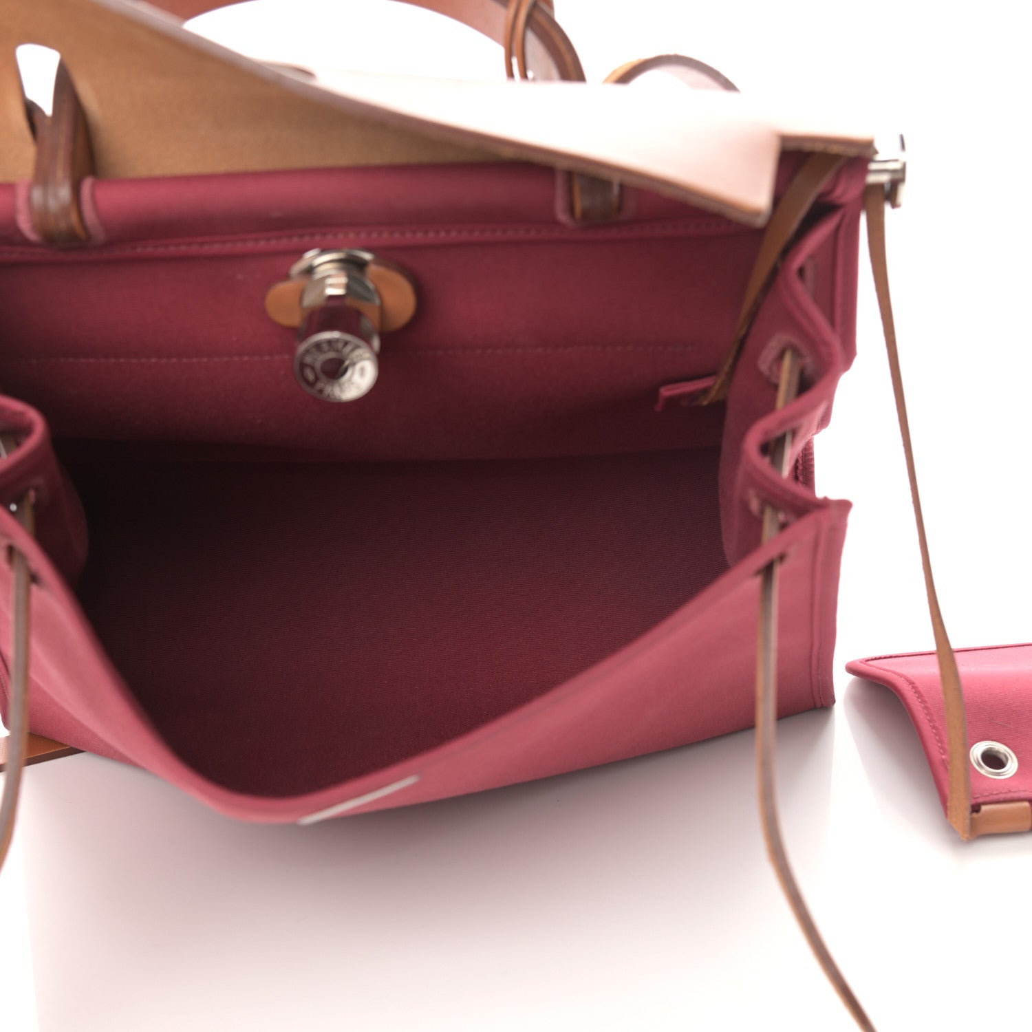 Hermes Vache Hunter Toile Herbag Zip 31 PM Rubis 5 of 18