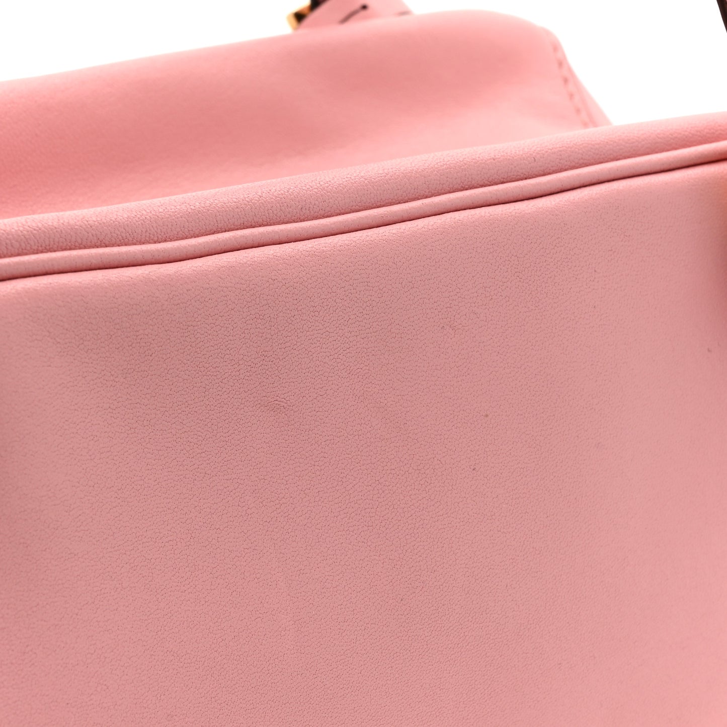 Lambskin Tag Bowling Bag Light Pink