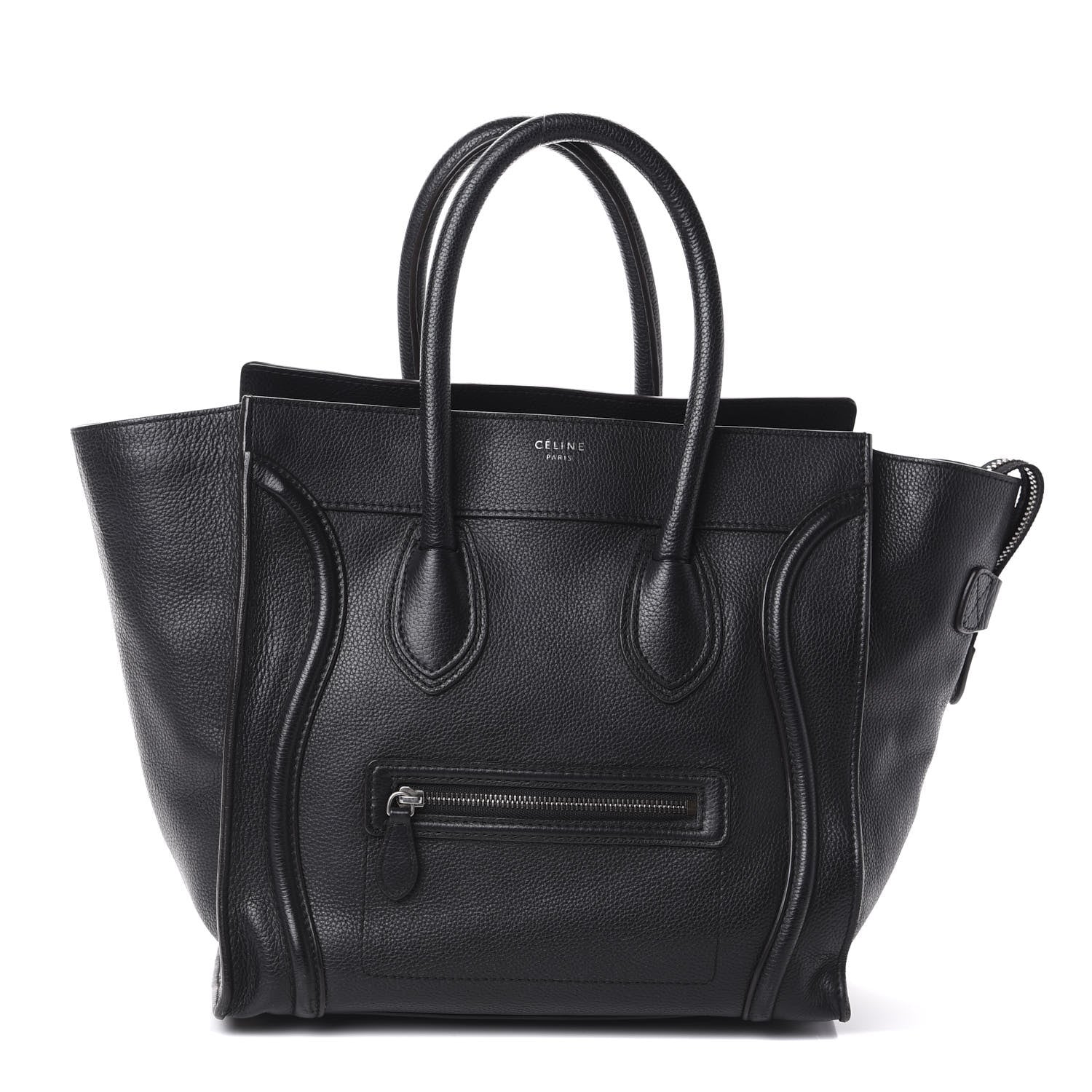 Celine Drummed Calfskin Mini Luggage Black 1 of 9