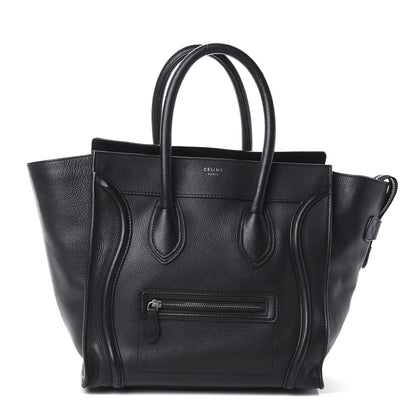 Celine Drummed Calfskin Mini Luggage Black 1 of 9