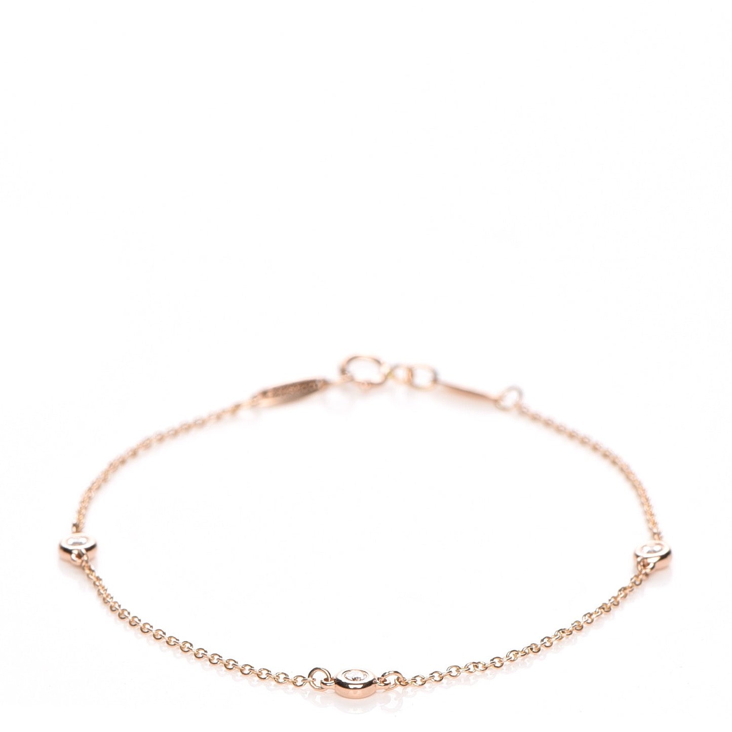 18K Rose Gold Diamond .09ctw Elsa Peretti Diamonds by the Yard Bracelet
