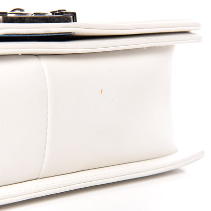 Chanel Calfskin Double Stitch Medium Boy Flap White 9 of 10