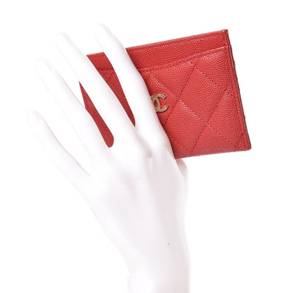 Chanel Caviar Quilted Card Holder Red 2 of 8