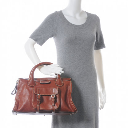 Chloe Calfskin Edith Satchel Whiskey 2 of 8
