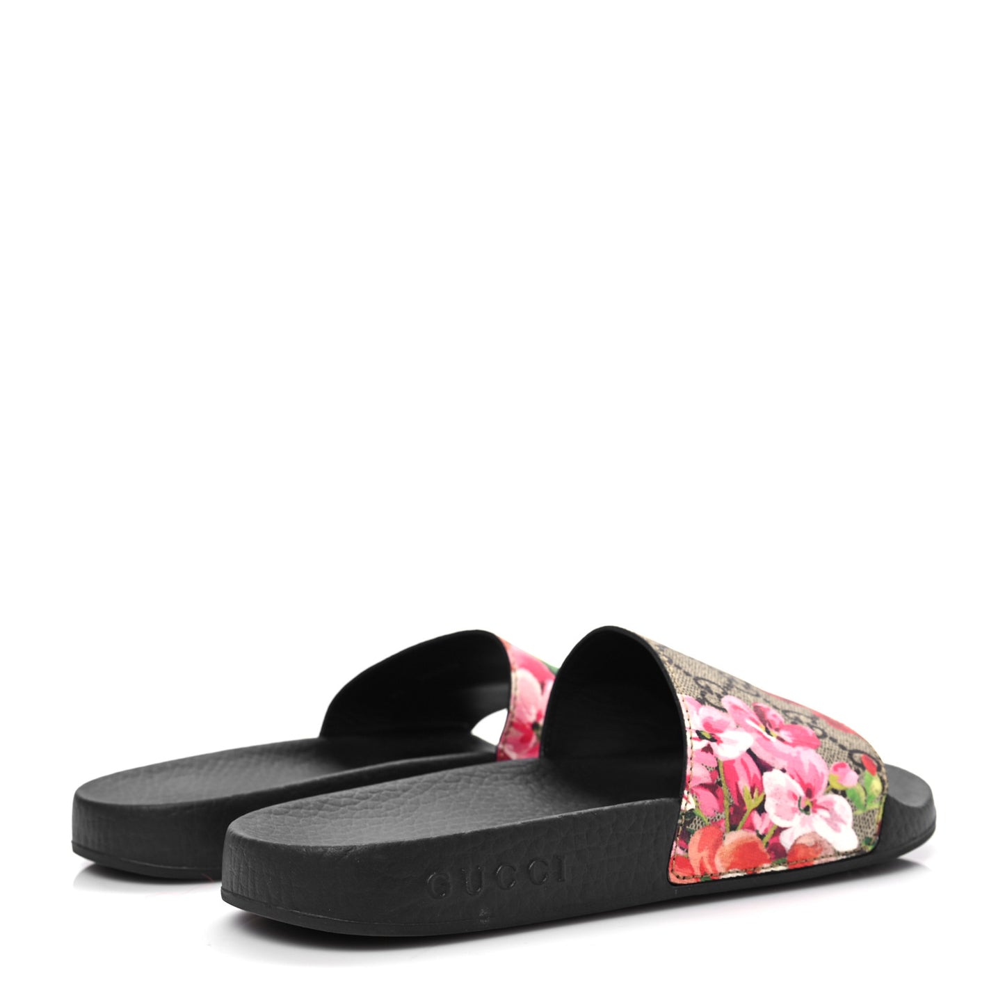 GG Supreme Monogram Blooms Slide Sandals 36 Beige Multicolor
