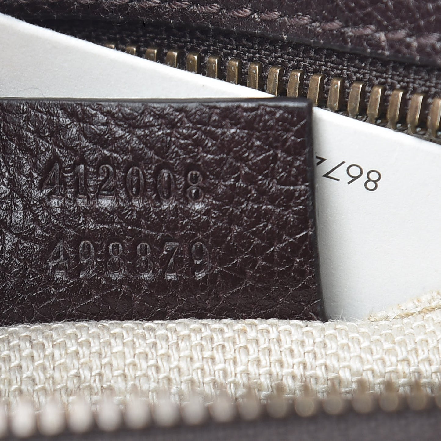 Textured Calfskin Web Small Webby Bee Shoulder Bag Brown Coffee