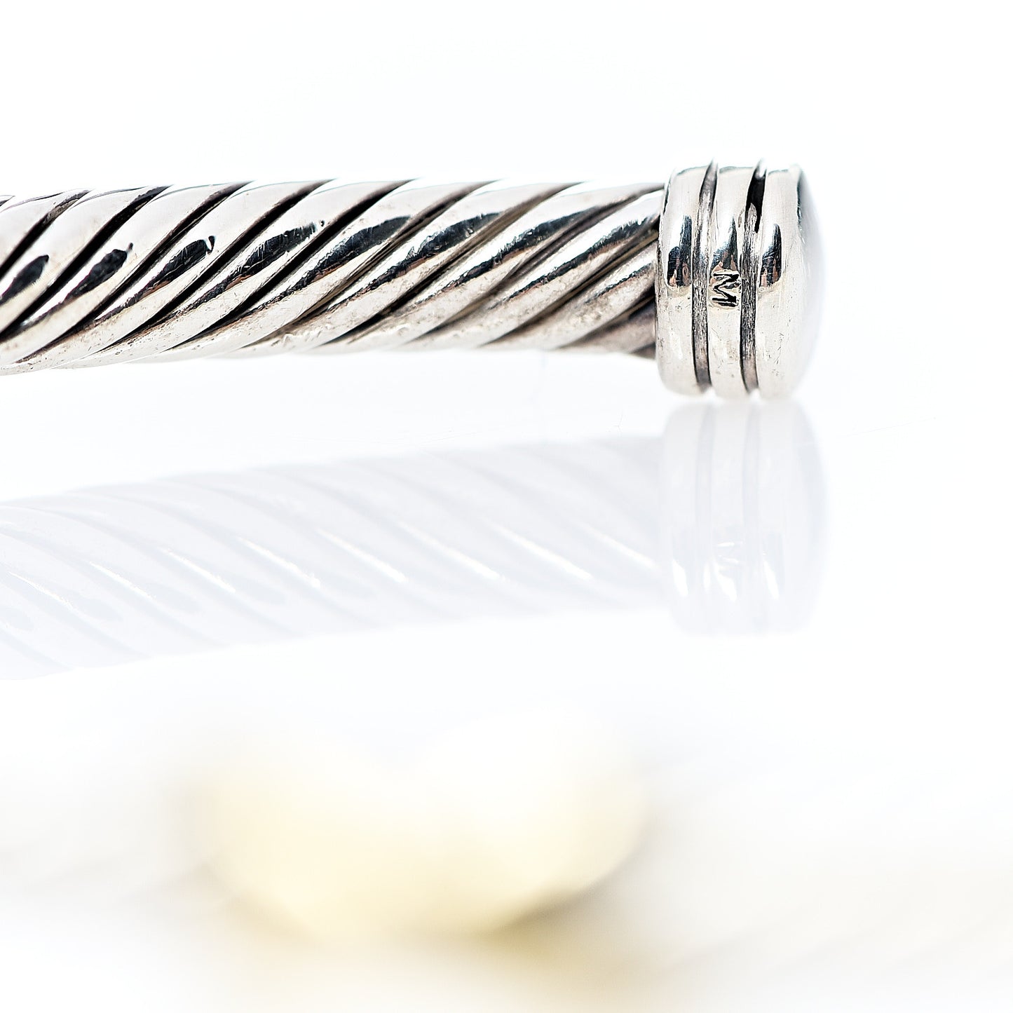 Sterling Silver 18K Yellow Gold 4mm X Station Cable Bracelet