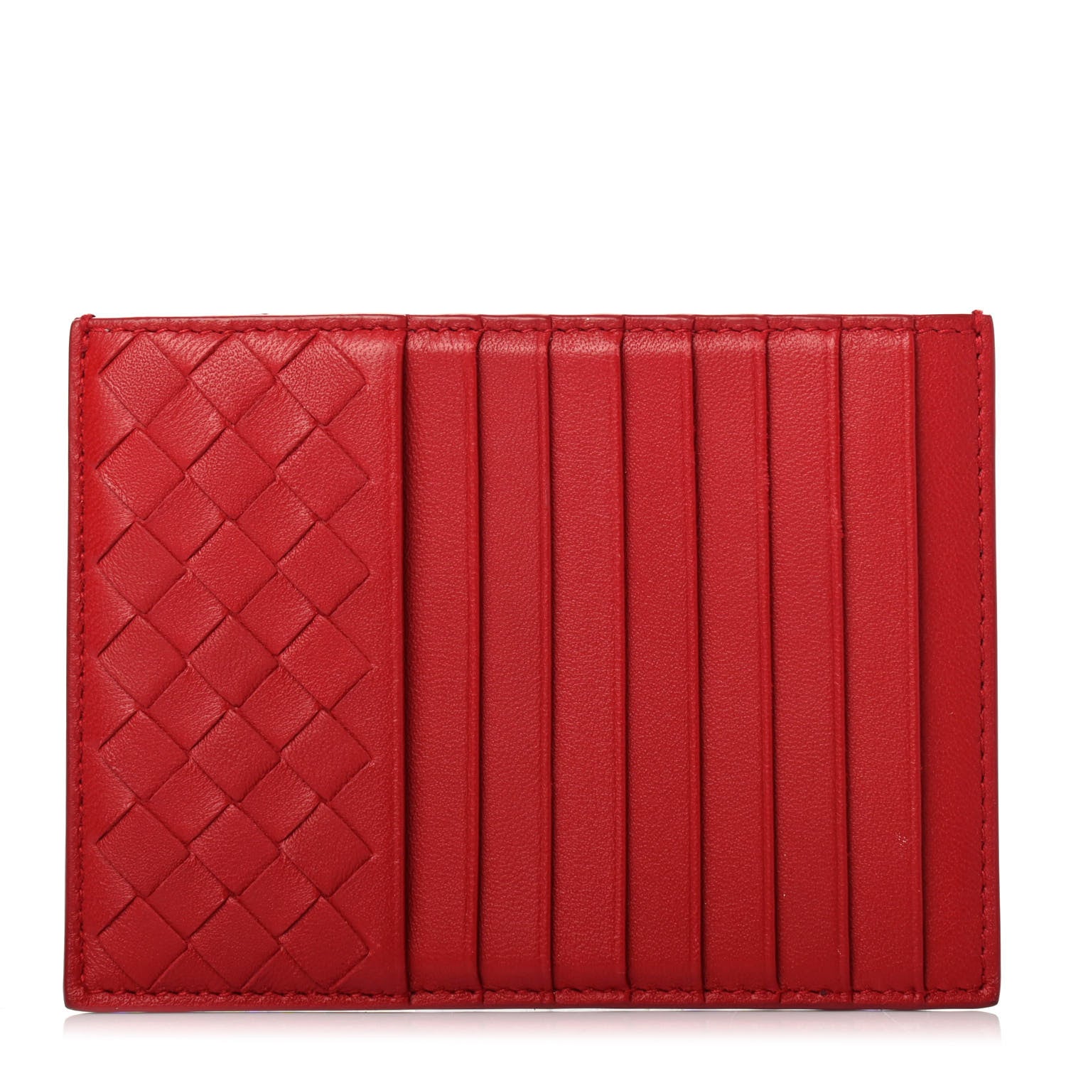 Bottega Veneta Nappa Intrecciato Card Case Red 1 of 4