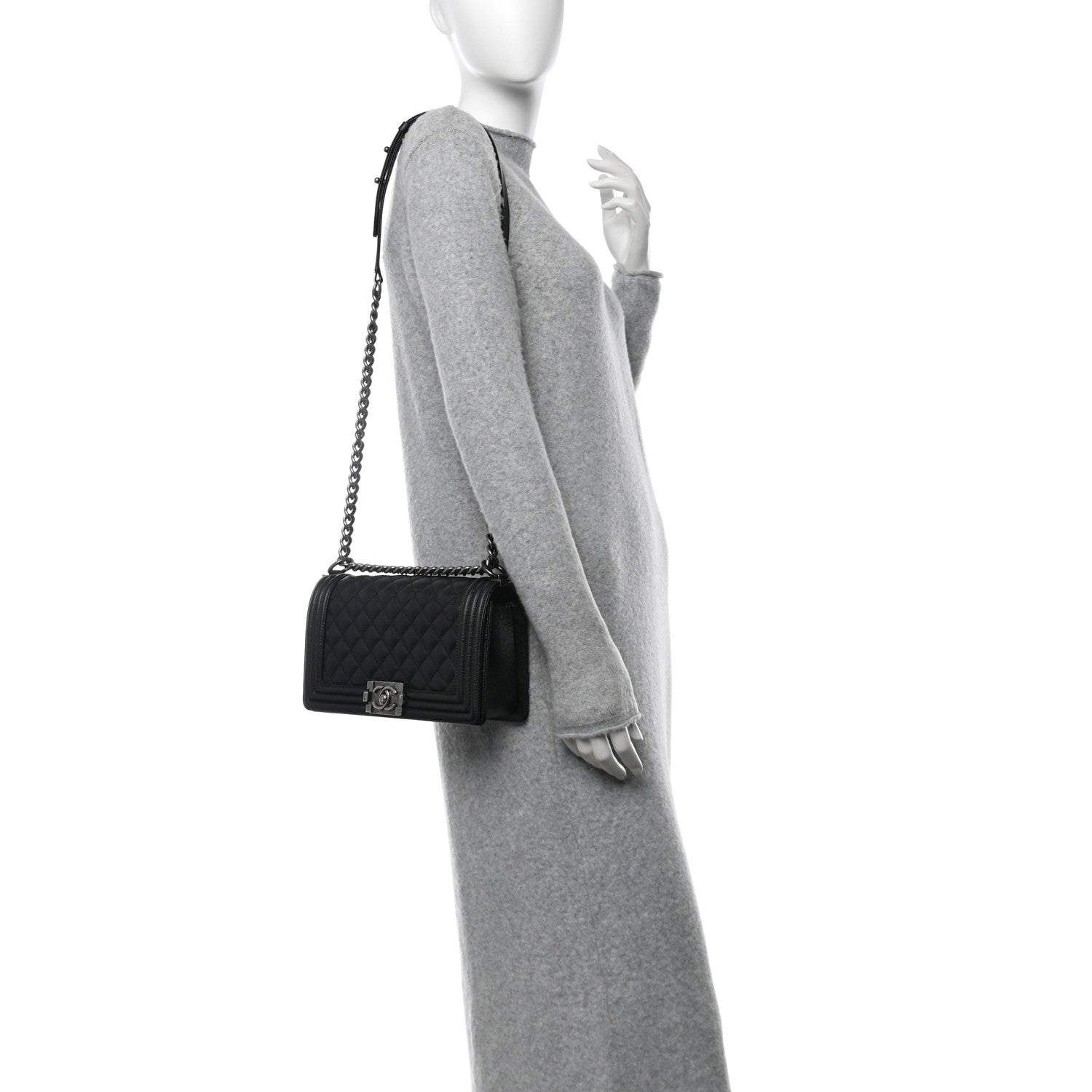 Chanel Caviar Quilted Medium Boy Flap Black 2 of 10