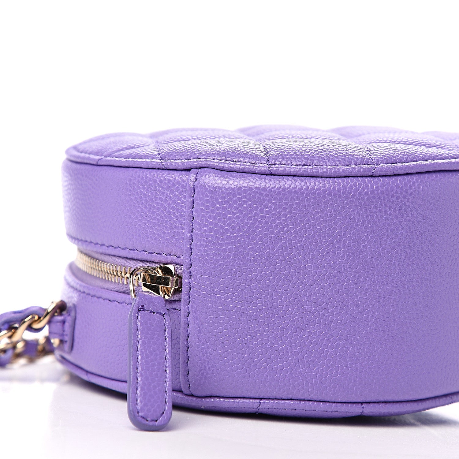Chanel Caviar Quilted Round Clutch With Chain Purple 7 of 9